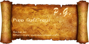 Pupp Gyöngyi névjegykártya